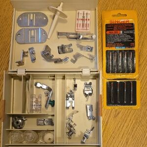 Vintage Singer Sewing Machine Accessories Kit - Silver